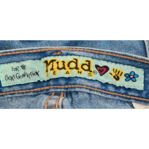 VTG Y2K Mudd Blue Denim Carpenter Shorts Medium High Rise Grunge Casual Retro - Picture 6 of 7